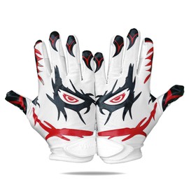 Vivaxa Enhanced Grip Kids Youth Football Gloves - Custom Football Gloves for Men and Football Gloves Youth Boys - Ideal for Improved Control & Comfort (White, youth small)