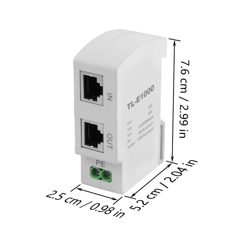 CERRXIAN Ethernet Surge Protector 1000Mbps DIN Rail Network Surge Protector