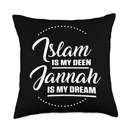 Islam Jannah Muslim Mosque Quran Religious Ramadan Eid Gift Throw Pillow