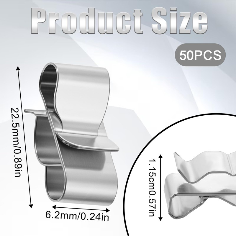 50 Pcs Trailer Wire Clips, Stainless Steel Trailer Wiring Clips