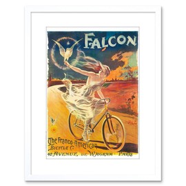Transportation Ad Falcon Bicycle Girl Bird Bike Paris Framed Print F97X2481