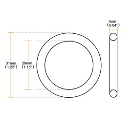TOP-VIGOR 20Pcs Nitrile Rubber O-Rings, 31mm OD 29mm ID 1mm Width Metric Sealing Gasket, Rubber Washers O Rings Spacers for Faucet Plumbing Automotive Repair, Black
