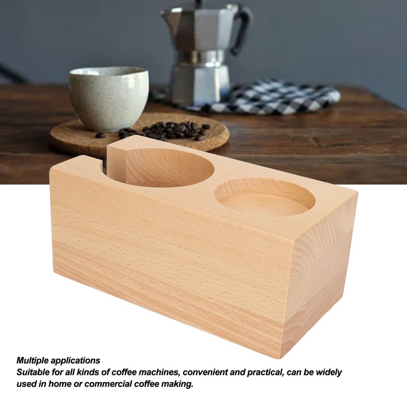 Wooden Coffee Tamper Station Stable Prevent Slip Coffee Tamper Holder