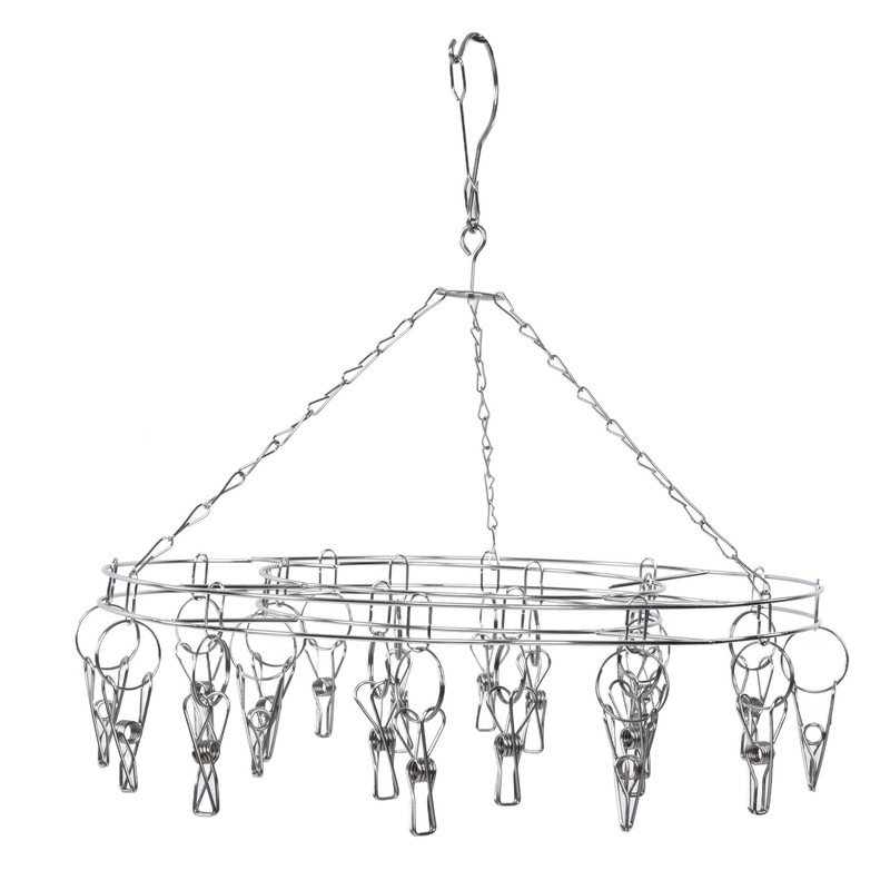 20 Clip Socks Rack Underwear Drying Hanger Stainless Steel Clothes