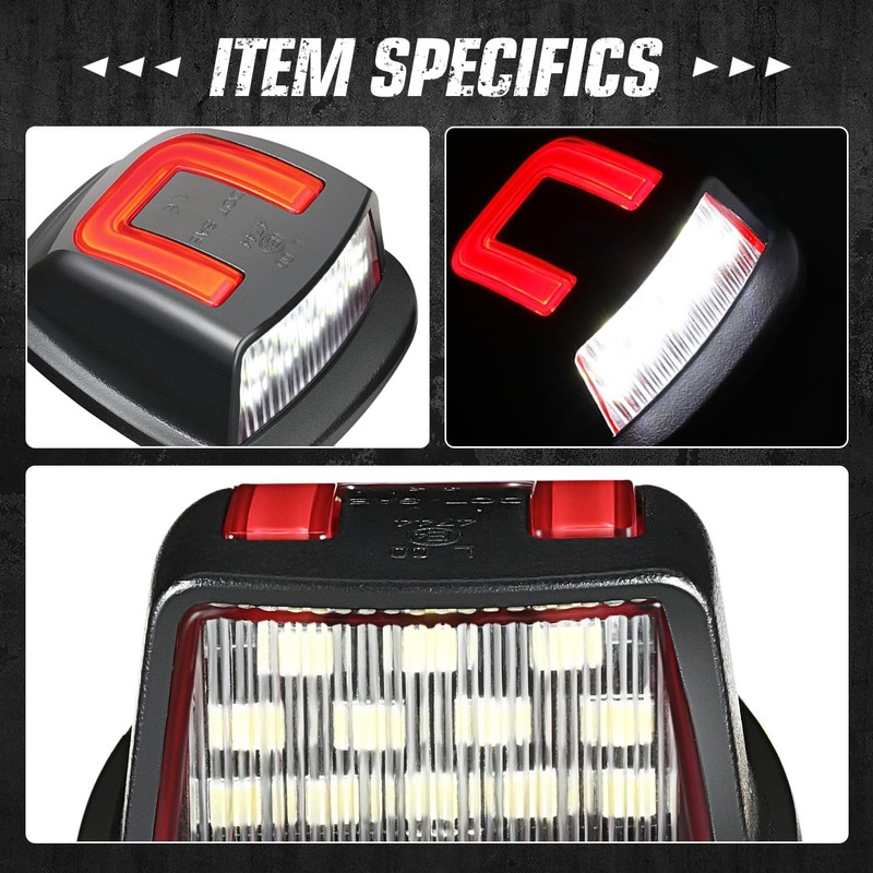 NUVISION LIGHTING Pair of LED License Plate Lights Compatible with