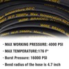 Hourleey 50FT Pressure Washer Hose with 3/8 Inch Quick Connect,