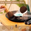 Ziliny 3 Pcs Vinyl Record Cleaning Brush Wooden Anti Static