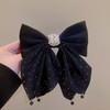 BeeGift Larger Bows Diamond Hair Clips, 1 Pack Sparkly Rhinestone