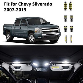 12pcs Chevy Silverado Interior LED Lights Kit Super Bright LED Map Dome Light Bulbs Replacement for 2007 2008 2009 2010 2011 2012 2013 Chevy Silverado all models