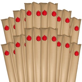 Robelle 8 ft. 12-Pack Heavy Duty Tan Double Chamber Pool Cover Weights, .33 MM Thick Vinyl, Pool Water Bags, Water Tubes