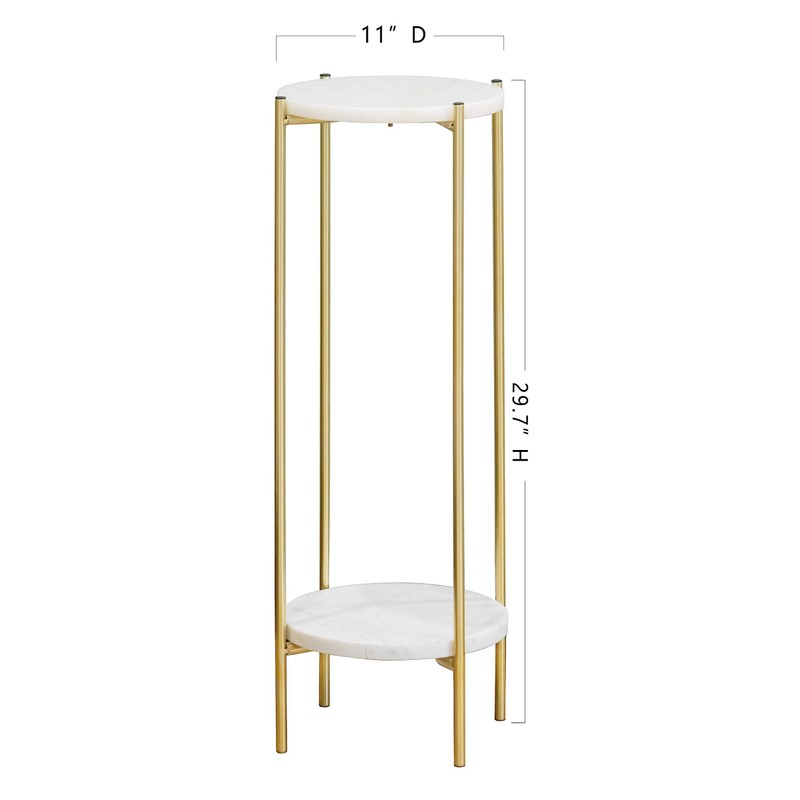 ALPOME Gold Plant Stand Indoor Tall - 2 Tier White