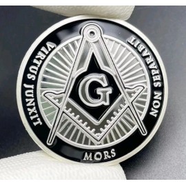 Masonic Symbols Silver Coin Freemasonry Challenge Coin Collectibles Masonic