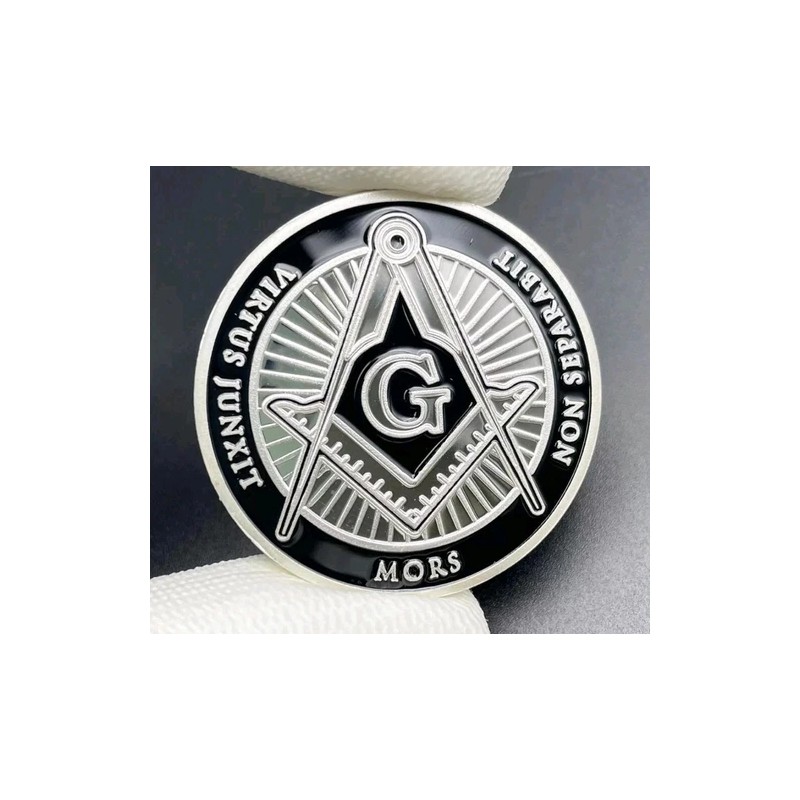 Masonic Symbols Silver Coin Freemasonry Challenge Coin Collectibles Masonic