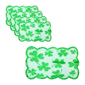 Jagowa Tablecloth Green Lace Rectangular Tablecloth Table Cover For Irish Party Lucky Day Decoration Family Dinner Table Décor