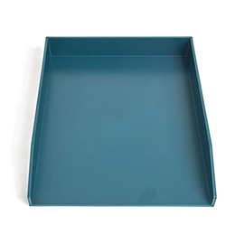 TRU RED Front Load Stackable Plastic Letter Tray, Teal