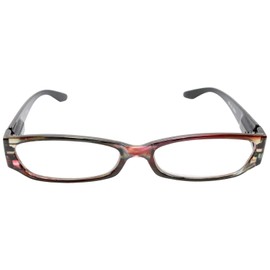 Calabria 738 Women Stained Glass Design Reading Glasses w/Match Case Red +2.75