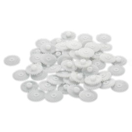 Bettomshin Plastic Gear 282A 0.5 Modulus Pulley Belt Shaft Robot RC Motor Hand DIY Mechanical Parts Kit White 50pcs