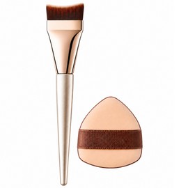 BLUNIZ Gyeolja International Super Adhesive Foundation Brush + Mochi Puff, 1 Piece, Rose Gold / BLUNIZ 결자국제로 초밀착 파운데이션 브러쉬+모찌 퍼프, 1개, 로즈골드
