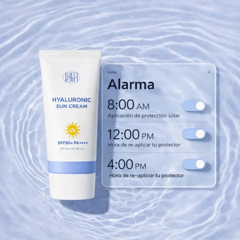 Protector Solar Coreano Lamelin Acido Hialuronico SPF50 Crema Hidratante Glow