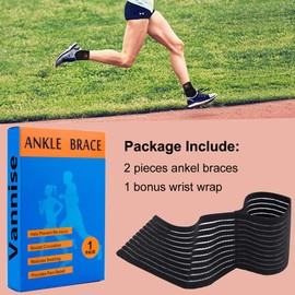 Ankle Brace, 2 Pack Breathable & Strong Ankle Brace for Sprained Ankle, Stabilize Ligaments, Prevent Re-Injury, Compression Ankle Brace Men Women with Adjustable Wrap, Ankle Support for Men volleyball.