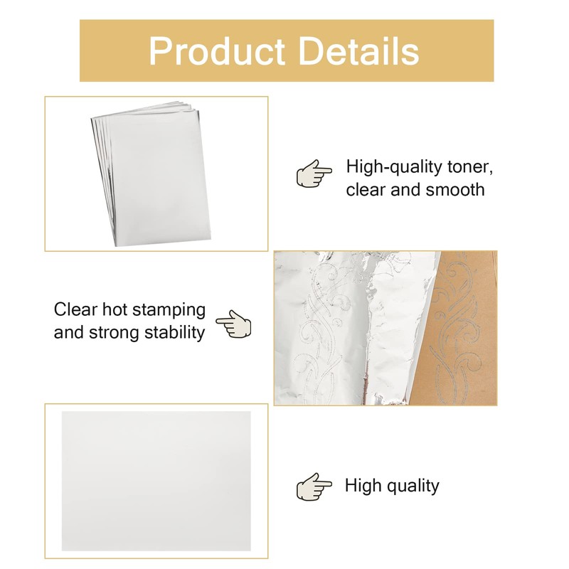 SUPERFINDINGS 50 Sheets A4 Toner Reactive Foil Paper Sheet 29x18.5cm
