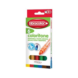 FIBRACOLOR Coloritone Pack of 6 Superwashable Chunky Tip Markers