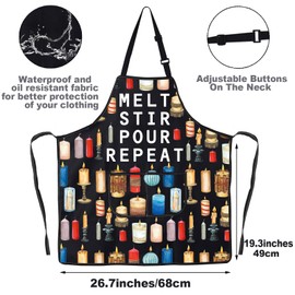 JNIAP Candle Making Apron Candle Lover Gift Candle Maker Gift Crafter Apron Candle Lady Apron Melt Stir Pour Repeat Gifts (MELT STIR ap)
