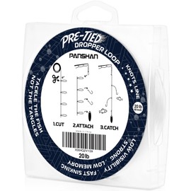 20 lb Pre-Tied Dropper Loop Knots Line. Fluorocarbon Fishing Line Spool. Loops 16 Inches Apart with 5.5 Inch Loop Size. Perfect for Saltwater & Freshwater Fishing, Snapper & Other Bottom Feeding Fish