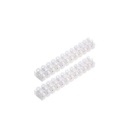 CED Electrical Connector Blocks 12 Way White Terminal Block Electrical Connector Strips 5 Sizes 3A 5A 10A 15A 30A (2x3Amp)