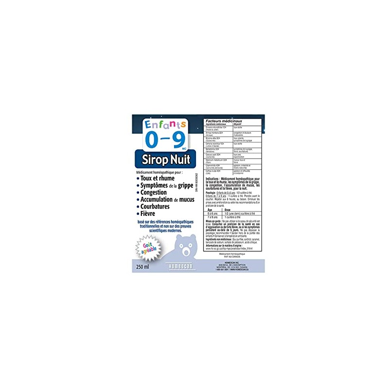 Kids 0-9 HOMEOCAN | Night Syrup 250 ml | Kids