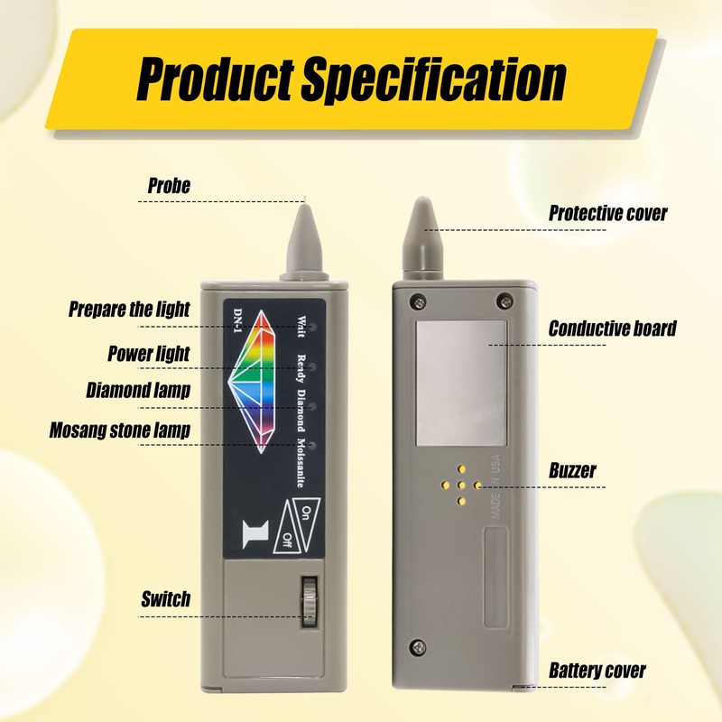 Moissanite Diamond Tester Pen, 2 in 1 Diamond & Moissanite