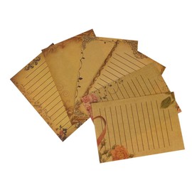 Parliky Retro Letter Writing Paper Set 6 Packs of Paper Vintage Stationery 48 Sheets for Writing Greeting Cards