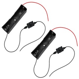 SDTC Tech 2-Pack 3.7V 18650 Battery Holder with Extend Button Switch Wire Leads Single Slot Battery Case Box for Arduino Project Electronic Circuit