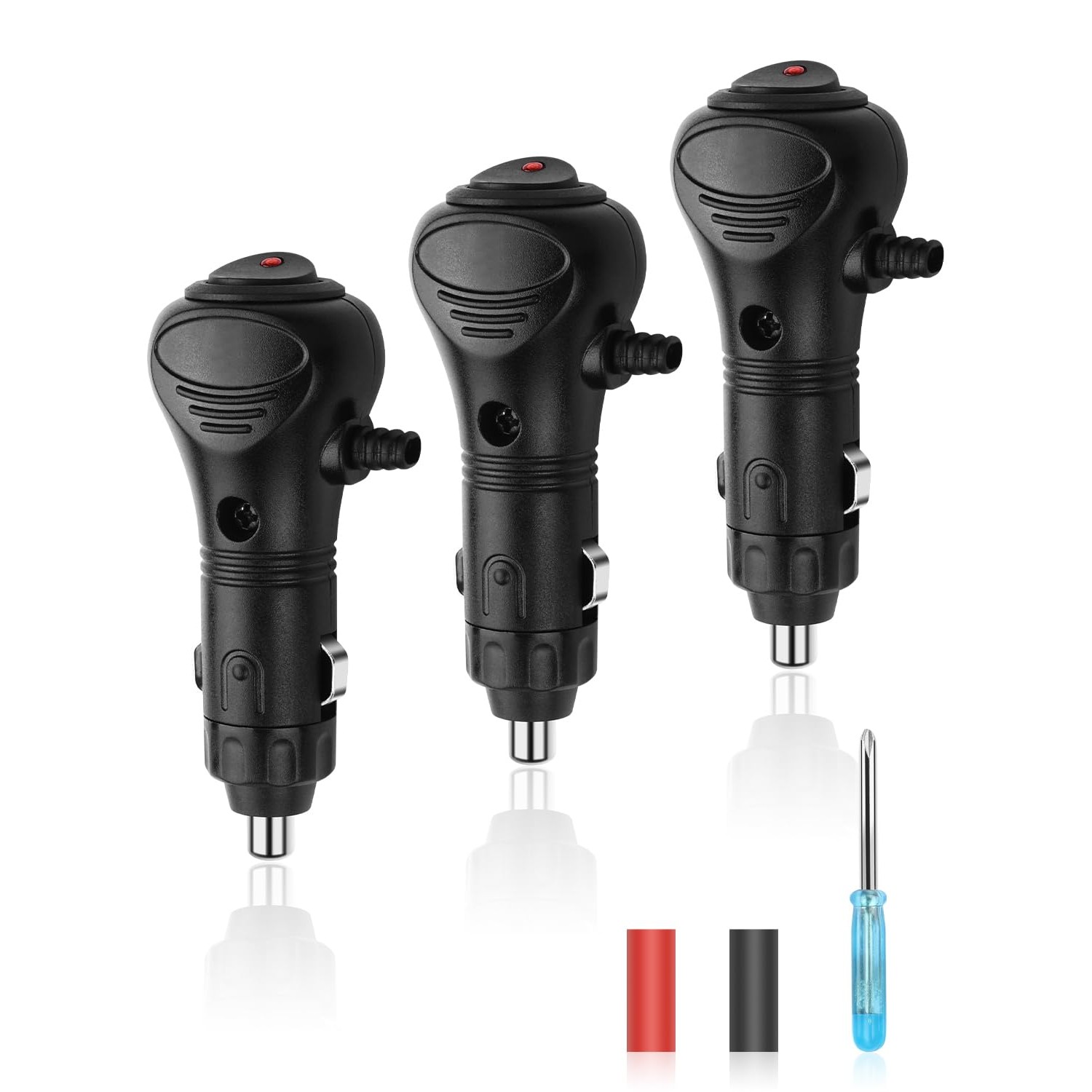 HATMINI 3er-Set 12V Zigarettenanzünder-Stecker mit Ein/Aus-Schalter ...