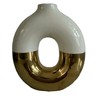 White & Gold Vase Inspired by Kintsugi Japanese Art Tapered