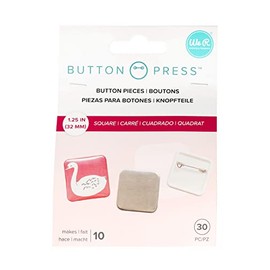 We R Memory Keepers Button Press Refill Pack 10/Pkg-Square (31 mm), Cranberry, 12.7x9x2.2cm