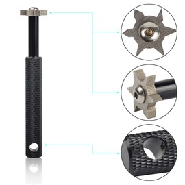 HIFROM Groove Sharpener with 6 Heads - Golf Club Groove Sharpener Re-Grooving Tool and Cleaner Replacement for All Irons Pitching Sand Lob Gap and Approach Wedges and Utility Clubs (Black)