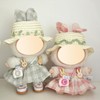 Xerteam Doll Clothes for 17cm Dolls, 4 Pcs Pink Plaid