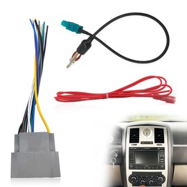 Radio Wire Harness, Car Radio Stereo Wiring,Wiring Harness with Antenna Adapter Connector for Car Stereo 2006-2016 Dodge, 2008-2016 Jp