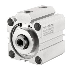 Heschen Pneumatic Compact Aluminum Air Cylinder SDA 50-30 Bore: 50mm Stroke 30mm 1/4 PT Port Size Double Acting