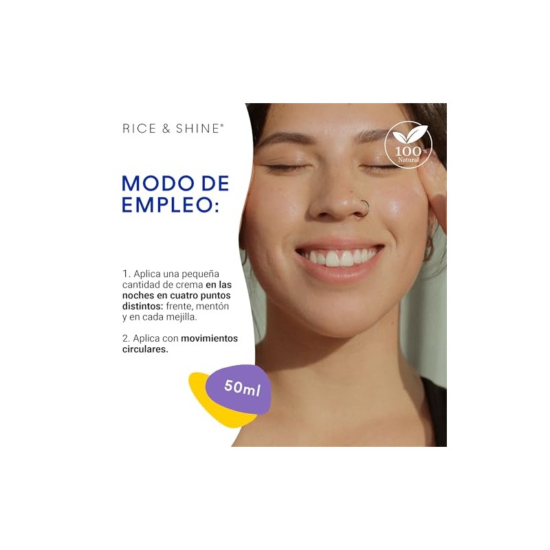 Rice Shine Crema Facial Regen Noche Aceite Germen Arroz Skin