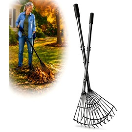 CyDuan Leaf Grabber Rake, Long Handle Leaf Picker Upper for Yard Debris