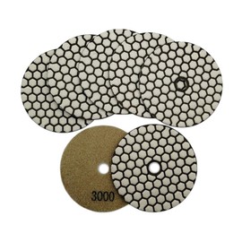 SHDIATOOL 7Pcs 4 Inch Dry Diamond Polishing Pads Grit 3000 for Granite Marble Stone Sanding Disc