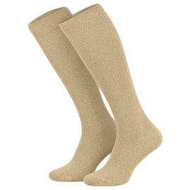 Tobeni 1 pair of compression stockings, support stockings, unisex (141.007) - beige Plain, size: 39-42