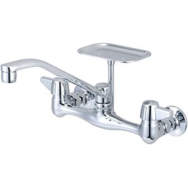 Central Brass 0048-UA6 Canopy Handles-8" D Style Swivel Spout-Brass Soap Dish-Female Thread