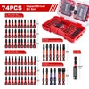 Geinxurn 74Pieces Impact Screwdriver Bits Set, Magnetic S2 Steel Phillips/Slotted/Square/Torx