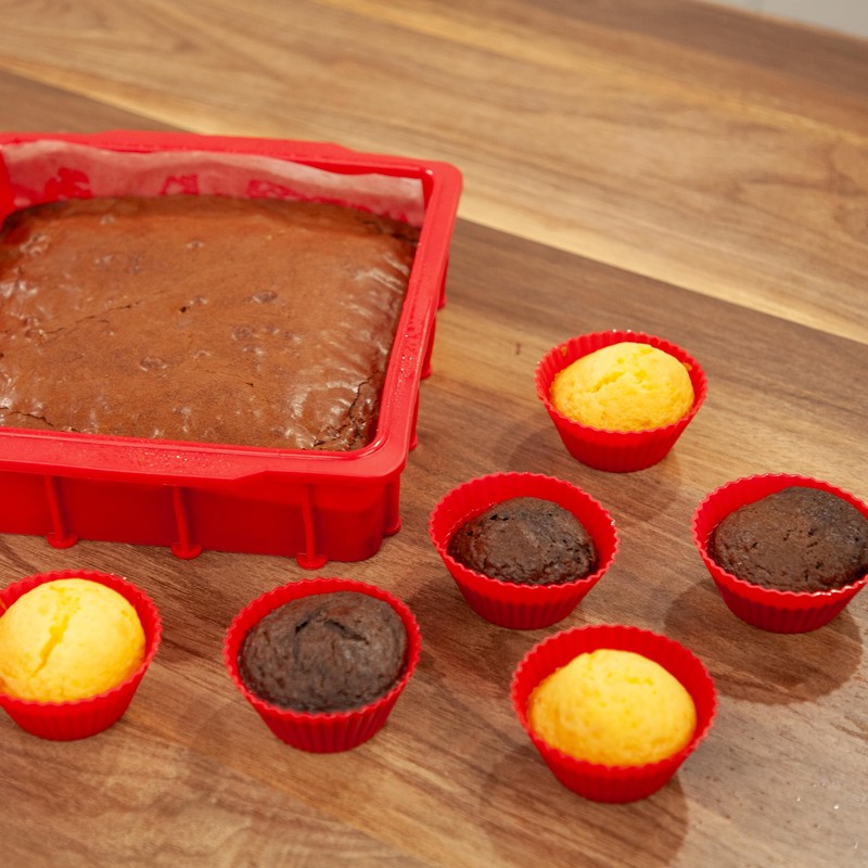 Nuwave Silicone Baking Kit with 8x8-inch Baking Pan & Reusable