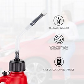 Gas Can,Vp Racing Fuel Jug 5.5 Gallon,Vp Racing Fuel Jug Hose 14 Inch Transparent Gas Can Hose With Hose Bender, Quick Fill Spout Replacemen Jegs Jugs