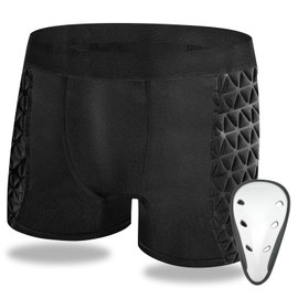Gracfulcub Youth Padded Sliding Shorts with Protective Cup, Sports Cup for Men, Baseball Sliding Shorts for Baseball Football Lacrosse Hockey (M)