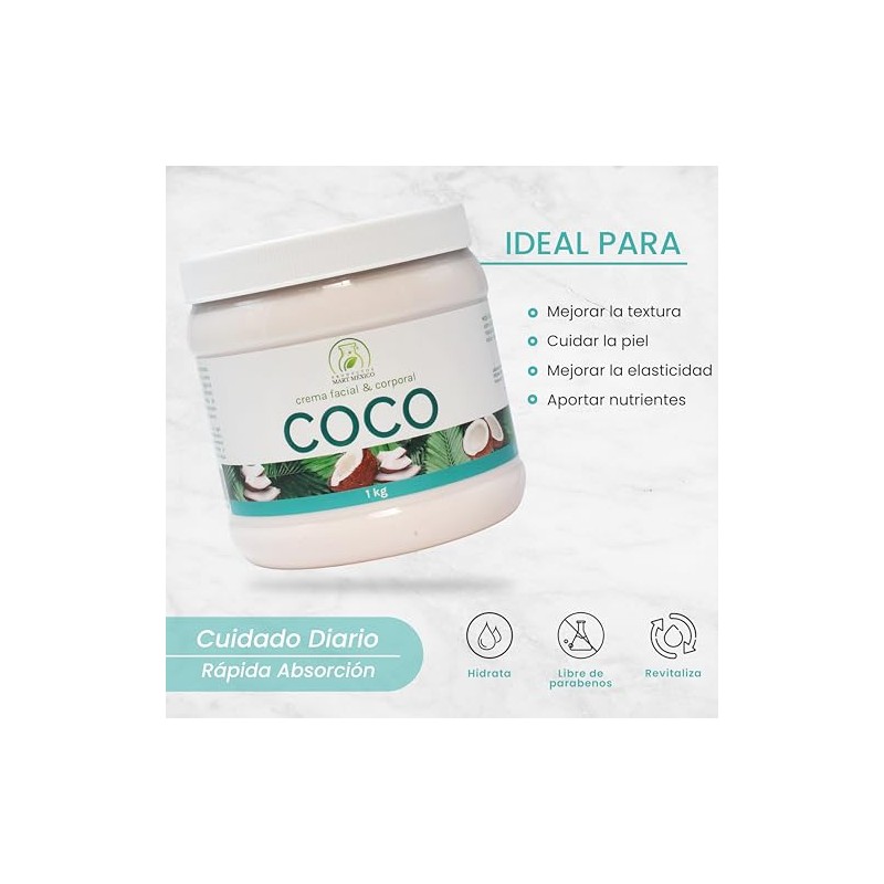 Crema Facial & Corporal De Coco Piel Suave Productos Mart